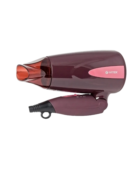 Компактный фен VITEK VT-2261, 1300 Вт, Бордовый