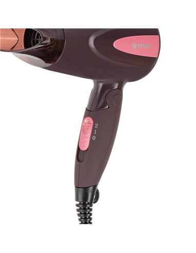 Компактный фен VITEK VT-2261, 1300 Вт, Бордовый