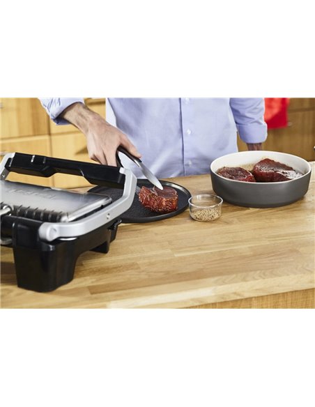Электрический Гриль Tefal OptiGrill Elite, 2000Вт, Серебристый