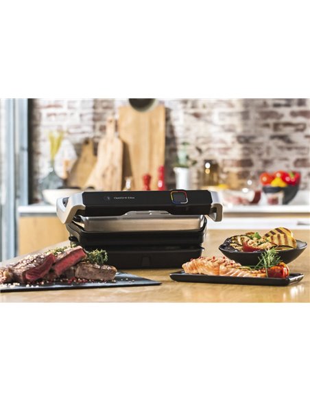 Grătar electric Tefal OptiGrill Elite, 2000W, Argintiu