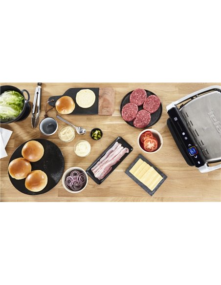 Электрический Гриль Tefal OptiGrill Elite, 2000Вт, Серебристый
