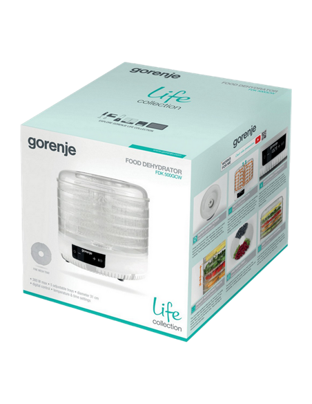 Deshidrator de fructe Gorenje FDK500GCW, Alb