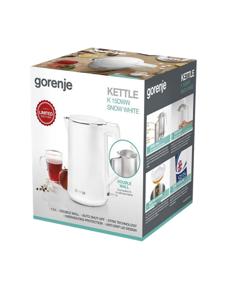 Электрочайник Gorenje K15DWW, Белый