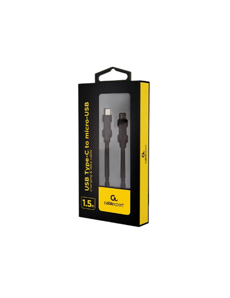 Cablu încărcare și sincronizare Cablexpert CC-USB2-CMMBM-1.5M, USB Type-C/micro-USB, 1,5m, Negru