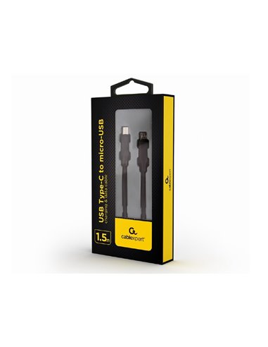Кабель для зарядки и синхронизации Cablexpert CC-USB2-CMMBM-1.5M, USB Type-C/micro-USB, 1,5м, Чёрный