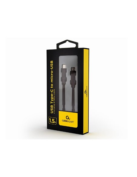 Cablu încărcare și sincronizare Cablexpert CC-USB2-CMMBM-1.5M, USB Type-C/micro-USB, 1,5m, Negru