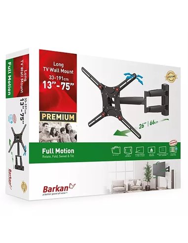 Suport înclinat pe perete BARKAN BM443, Negru