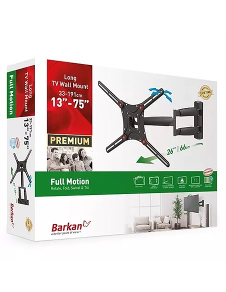 Suport înclinat pe perete BARKAN BM443, Negru
