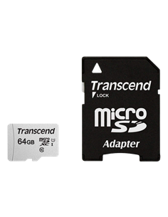 Карта памяти Transcend MicroSDXC Class 10, 64Гб (TS64GUSD300S-A)