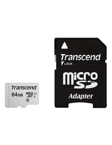 Card de Memorie Transcend MicroSDXC Class 10, 64GB (TS64GUSD300S-A)