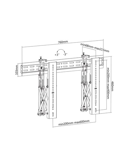 Фиксированное настенное крепление Reflecta PLANO Video Wall 60-6040, Чёрный