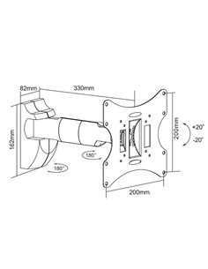 Suport TV pe perete Reflecta Flexo 40-200B, Negru 2