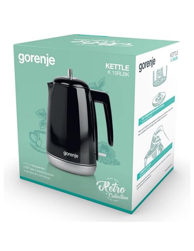 Fierbător electric Gorenje K15RLBK, Negru