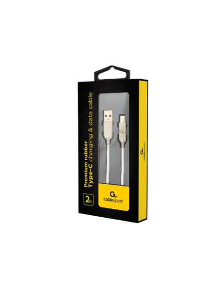 Кабель для зарядки и синхронизации Cablexpert CC-USB2R-AMCM-2M-W, USB Type-A/USB Type-C, 2м, Белый