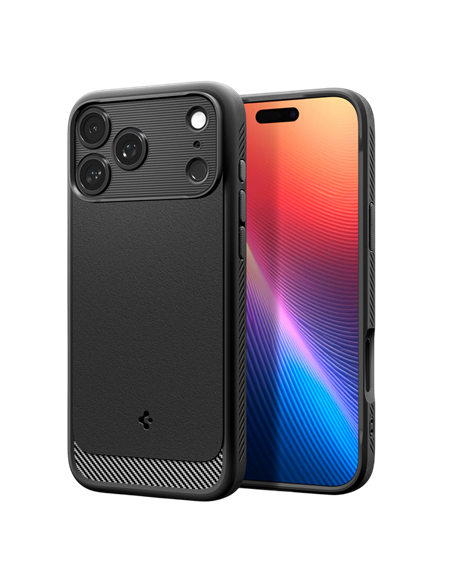 Husă Spigen Rugged Armor Mag pentru Apple iPhone 17 Pro, Negru Mat
