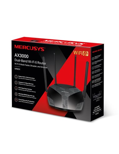 Беспроводной маршрутизатор MERCUSYS MR80X, Чёрный