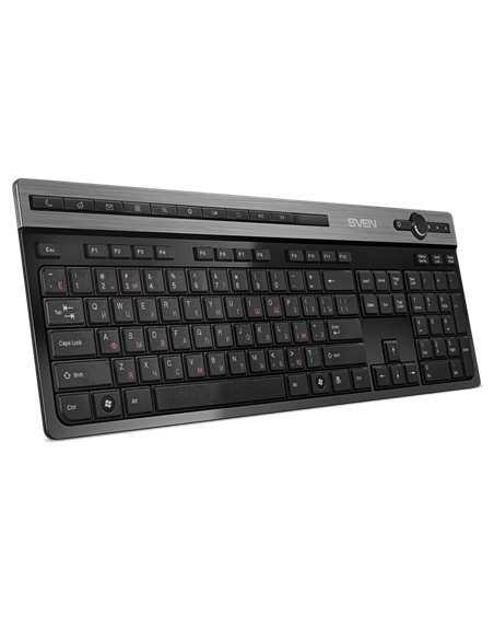 Tastatură SVEN KB-E5500W, Fără fir, Negru | Argintiu