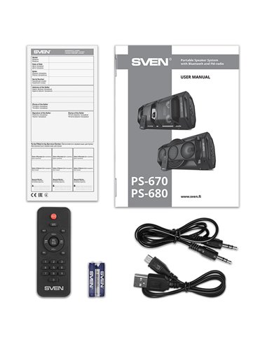 Boxă portabilă SVEN PS-670, Negru