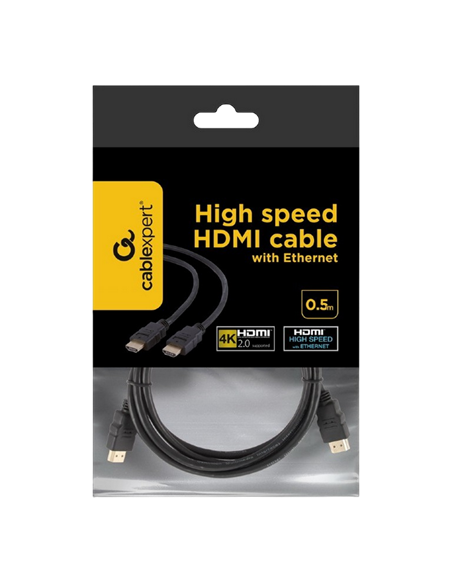 Видео кабель Cablexpert CC-HDMI4-0.5M, HDMI (M) - HDMI (M), 0,5м, Чёрный