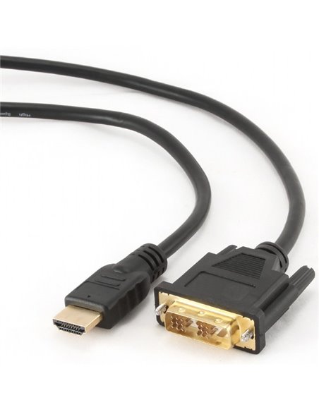 Видео кабель Cablexpert CC-HDMI-DVI-7.5MC, HDMI (M) - DVI-I (M), 7,5м, Чёрный