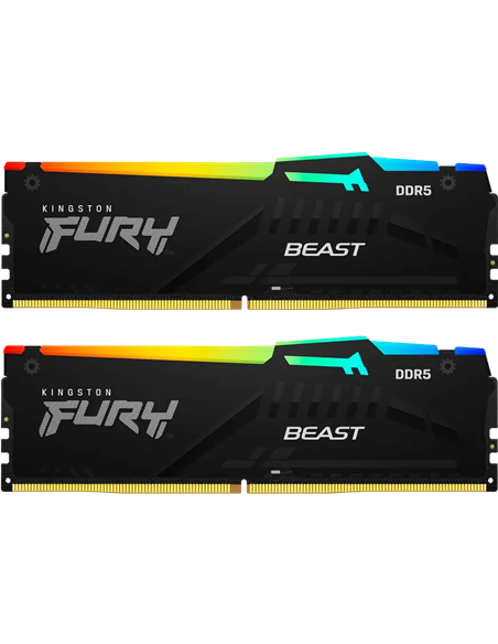 Memorie RAM Kingston FURY Beast RGB, DDR5 SDRAM, 6000 MHz, 16GB, KF560C30BBEAK2-16