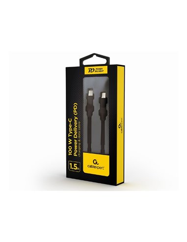 Cablu încărcare și sincronizare Cablexpert CC-USB2-CMCM100-1.5M, USB Type-C/USB Type-C, 1,5m, Negru