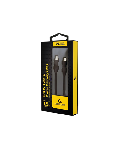 Кабель для зарядки и синхронизации Cablexpert CC-USB2-CMCM100-1.5M, USB Type-C/USB Type-C, 1,5м, Чёрный