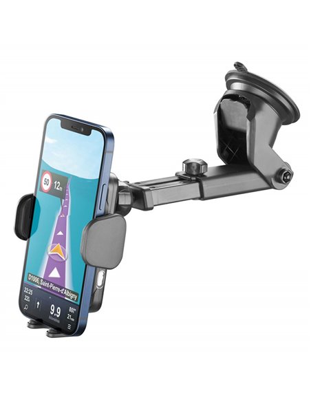 Автомобильный держатель Cellularline Hug Dual Pro 15W, Чёрный