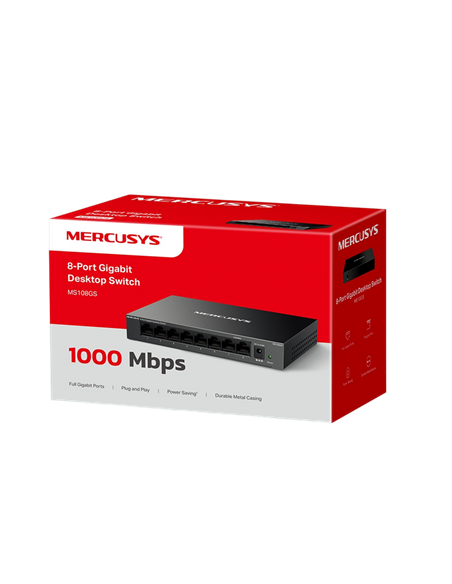 Switch de rețea MERCUSYS MS108GS, 8x 10/100/1000 Mbps