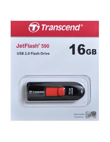USB Flash накопитель Transcend JetFlash 590, 16Гб, Чёрный