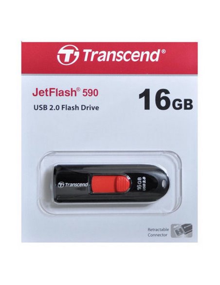USB Flash накопитель Transcend JetFlash 590, 16Гб, Чёрный