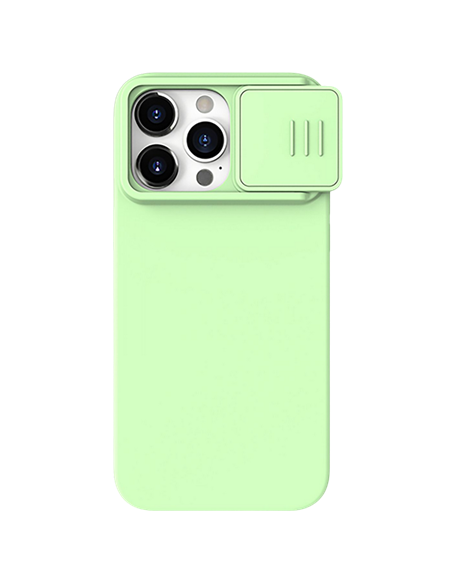 Husă Nillkin iPhone 15 Pro, CamShield Silky Silicone, Mint Green