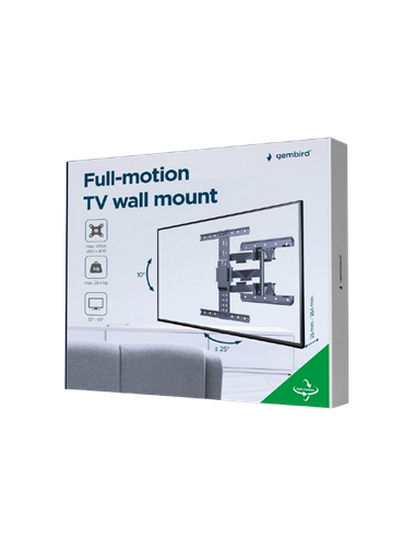 Suport TV de perete Gembird WM-65ST-01, Negru