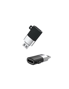 Адаптер USB XO NB149A, micro-USB (F)/USB Type-C, Чёрный 2