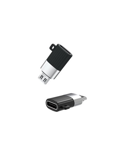 Adaptor USB XO NB149A, micro-USB (F)/USB Type-C, Negru