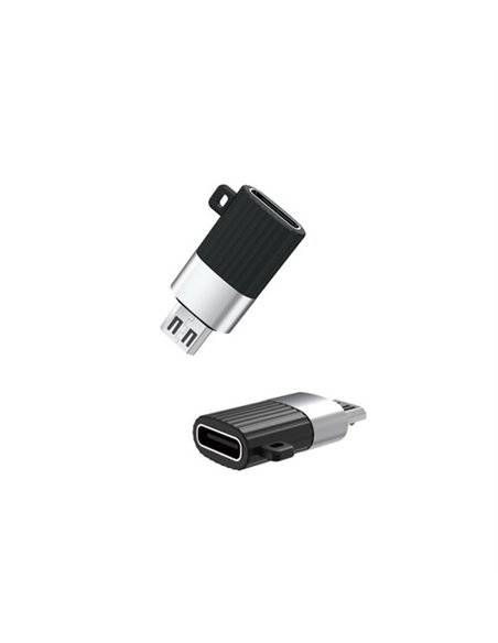 Adaptor USB XO NB149A, micro-USB (F)/USB Type-C, Negru