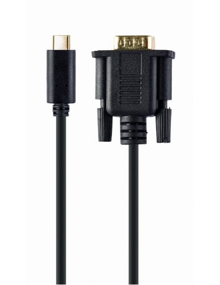 Видеокабель Cablexpert A-CM-VGAM-01, USB Type-C (M) - VGA (M), 0.15 м, Чёрный