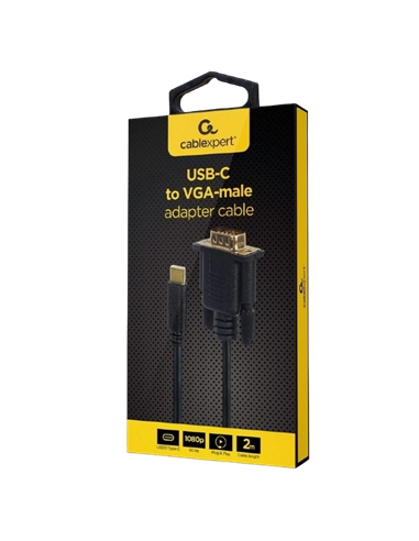 Cablu Video Cablexpert A-CM-VGAM-01, USB Type-C (M) - VGA (M), 0.15 m, Negru
