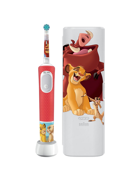 Periuță de dinți electrică Braun Oral-B Pro Kids Lion King, Roșu | Alb