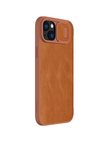 Husă tip carte Nillkin iPhone 15 Plus - Qin Pro, Maro