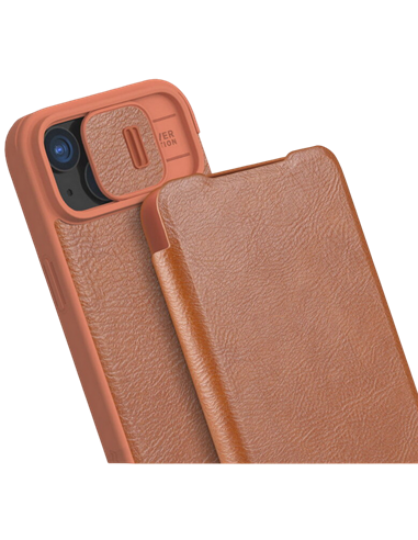 Чехол книжка Nillkin iPhone 15 Plus - Qin Pro, Коричневый