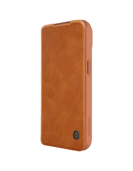 Чехол книжка Nillkin iPhone 15 Plus - Qin Pro, Коричневый