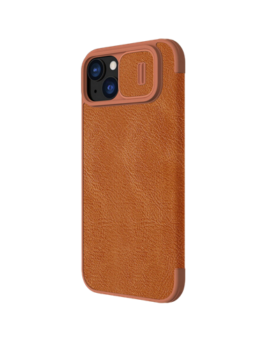 Чехол книжка Nillkin iPhone 15 Plus - Qin Pro, Коричневый