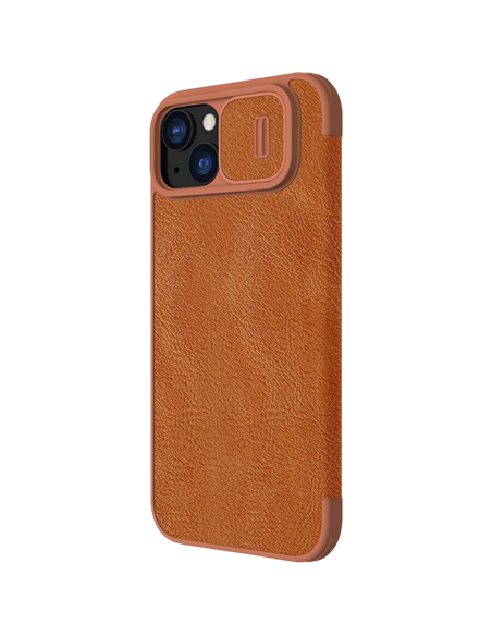 Husă tip carte Nillkin iPhone 15 Plus - Qin Pro, Maro