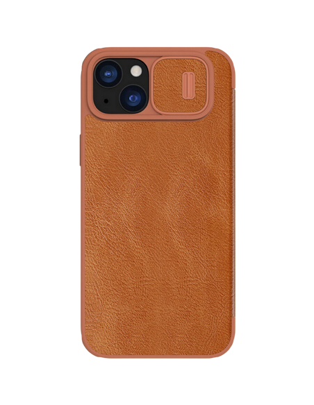 Чехол книжка Nillkin iPhone 15 Plus - Qin Pro, Коричневый