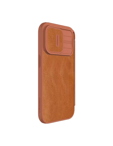 Husă tip carte Nillkin iPhone 15 Pro Max - Qin Pro, Maro