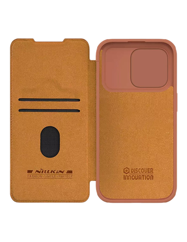Husă tip carte Nillkin iPhone 15 Pro Max - Qin Pro, Maro