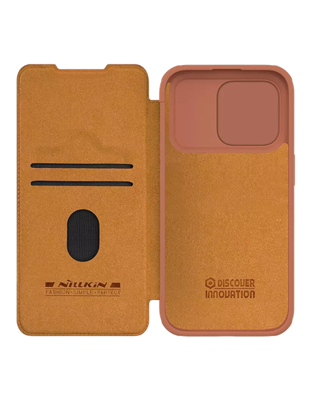 Чехол книжка Nillkin iPhone 15 Pro Max - Qin Pro, Коричневый