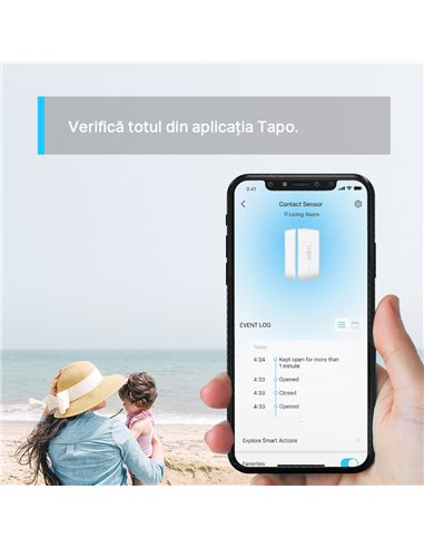 Умный контактный датчик TP-LINK Tapo T110, Белый