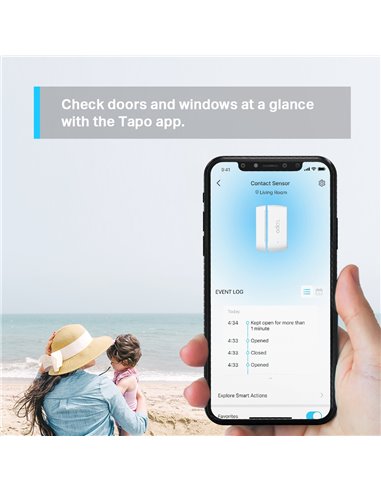 Умный контактный датчик TP-LINK Tapo T110, Белый